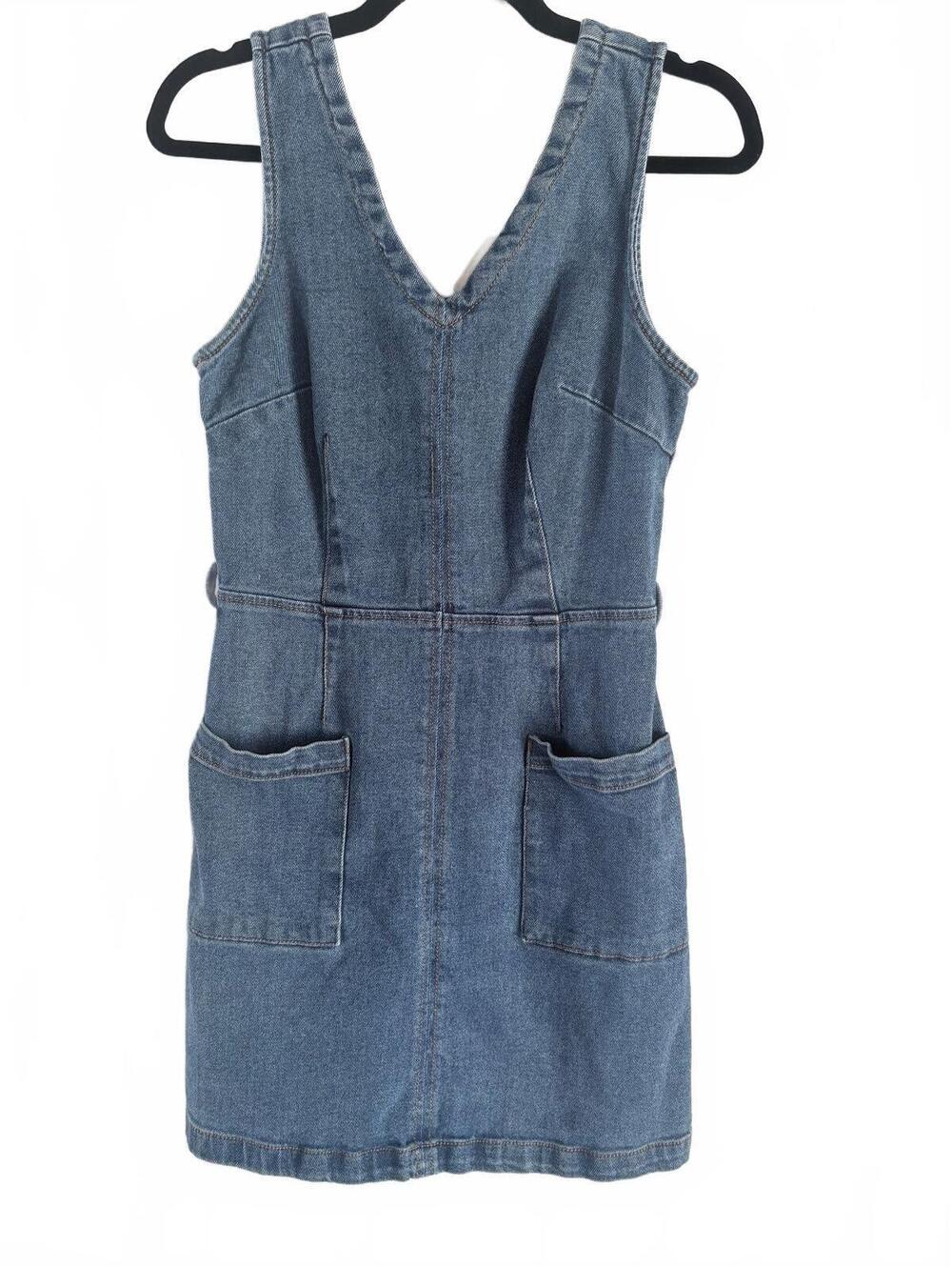 Universal Thread XS Denim Pinafore Dress with Front Pockets